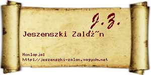 Jeszenszki Zalán névjegykártya